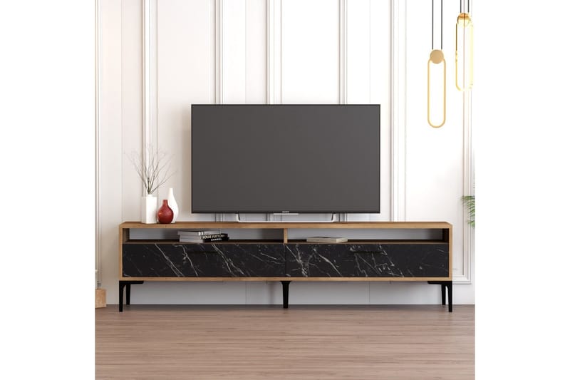 Brutorp Tv-bänk 180 cm - Valnöt/Svart Marmor - Möbler - TV- & Mediamöbler - TV bänk & mediabänk