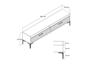 Brutorp Tv-bänk 180 cm - Valnöt/Svart Marmor - Möbler - TV- & Mediamöbler - TV bänk & mediabänk