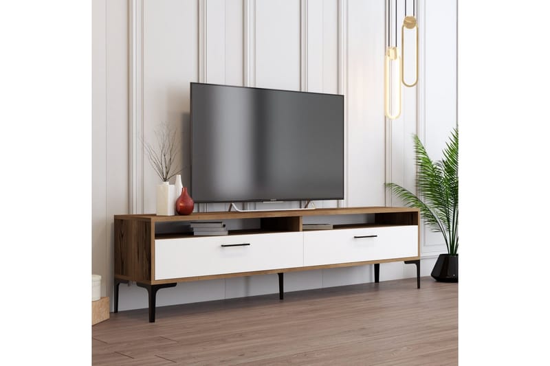 Brutorp Tv-bänk 180 cm - Valnöt/Vit - Möbler - TV- & Mediamöbler - TV bänk & mediabänk