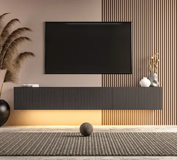 Bruveri TV-bänk 180x28,6x31,4 cm - Antracit - Möbler - TV- & Mediamöbler - TV bänk & mediabänk