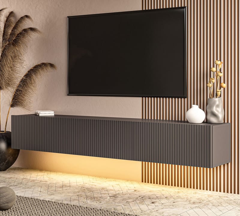 Bruveri TV-bänk 180x28,6x31,4 cm - Antracit - Möbler - TV- & Mediamöbler - TV bänk & mediabänk
