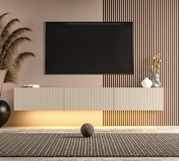 Bruveri TV-bänk 180x28,6x31,4 cm - Sandstone - Möbler - TV- & Mediamöbler - TV bänk & mediabänk