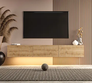 Bruveri TV-bänk 180x28,6x31,4 cm - Sapphire Oak - Möbler - TV- & Mediamöbler - TV bänk & mediabänk