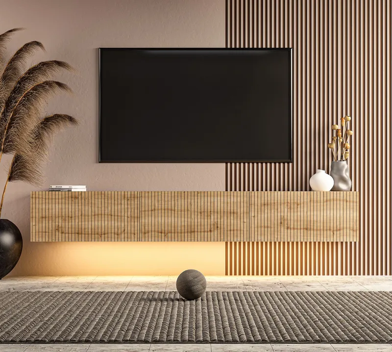 Bruveri TV-bänk 180x28,6x31,4 cm - Sapphire Oak - Möbler - TV- & Mediamöbler - TV bänk & mediabänk