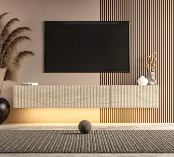 Bruveri TV-bänk 180x28,6x31,4 cm - Travertin - Möbler - TV- & Mediamöbler - TV bänk & mediabänk