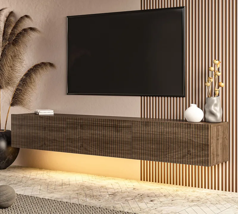 Bruveri TV-bänk 180x28,6x31,4 cm - Valnöt - Möbler - TV- & Mediamöbler - TV bänk & mediabänk