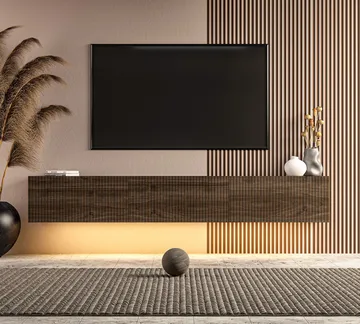 Bruveri TV-bänk 180x28,6x31,4 cm - Valnöt - Möbler - TV- & Mediamöbler - TV bänk & mediabänk