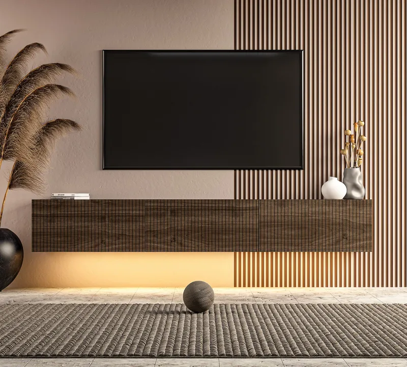 Bruveri TV-bänk 180x28,6x31,4 cm - Valnöt - Möbler - TV- & Mediamöbler - TV bänk & mediabänk