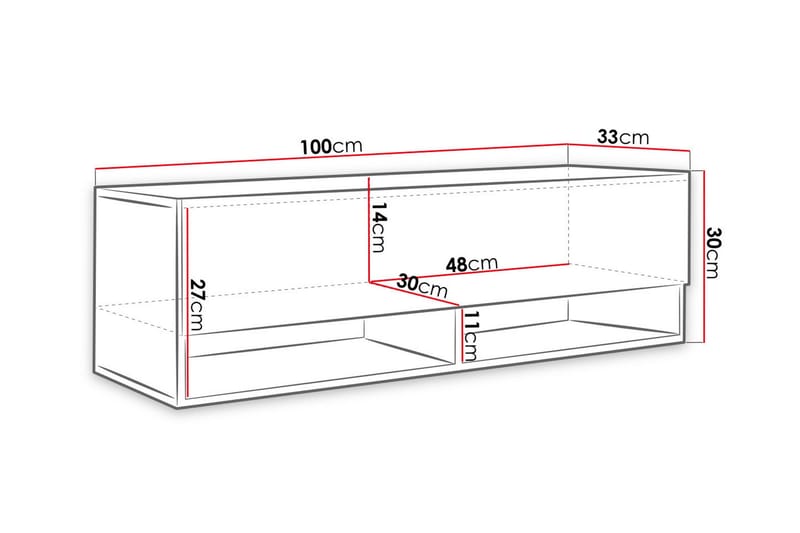Brya TV-bänk 100 cm LED-belysning - Vit/RGB LED - Möbler - TV- & Mediamöbler - TV bänk & mediabänk