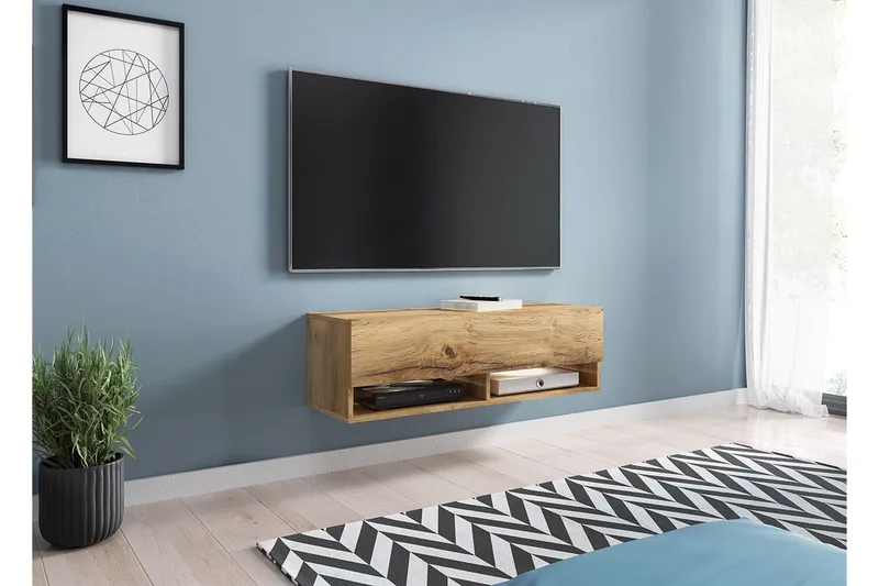 Brya TV-bänk 100 cm LED-belysning - Vit/RGB LED - Möbler - TV- & Mediamöbler - TV bänk & mediabänk
