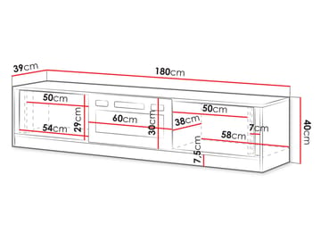 Brylin Tv-bänk 180 cm Eldstad med värmefunktion - Svart|brun - Möbler - TV- & Mediamöbler - TV bänk & mediabänk
