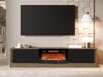 Brylin Tv-bänk 180 cm Eldstad med värmefunktion - Svart|brun - Möbler - TV- & Mediamöbler - TV bänk & mediabänk