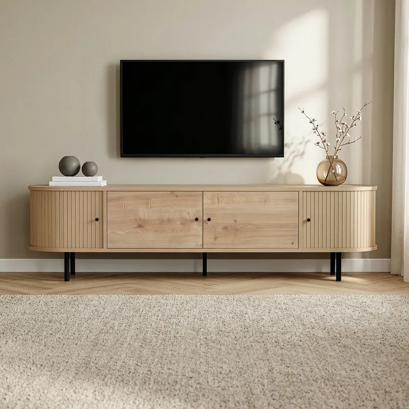 Bryric Tv-bänk 180 cm - Sapphire Oak/Svart - Möbler - TV- & Mediamöbler - TV bänk & mediabänk