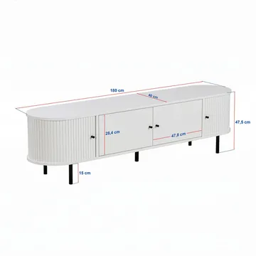 Bryric Tv-bänk 180 cm - Valnöt/Svart - Möbler - TV- & Mediamöbler - TV bänk & mediabänk