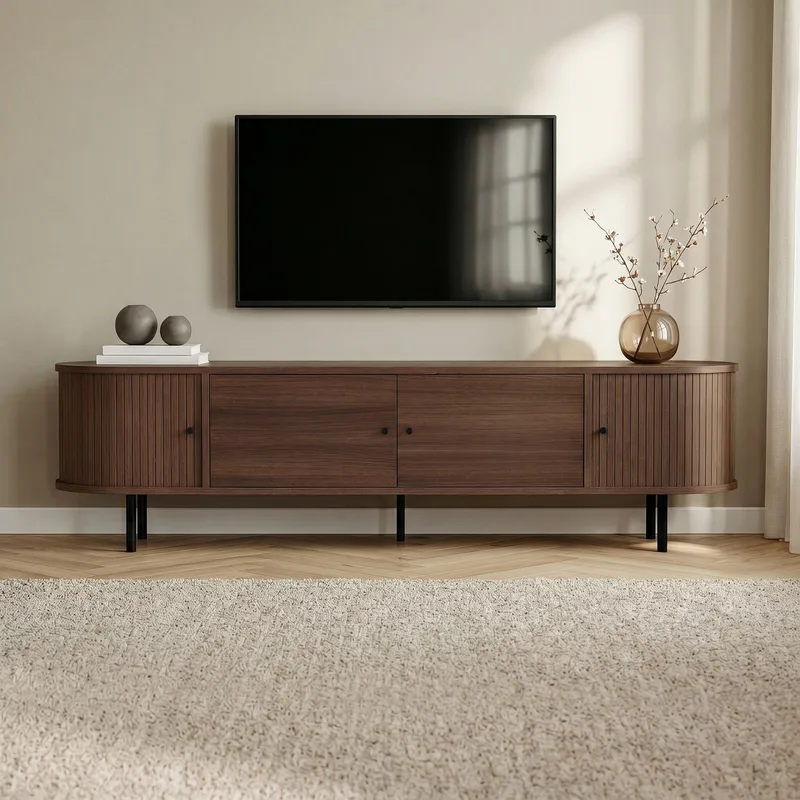 Bryric Tv-bänk 180 cm - Valnöt/Svart - Möbler - TV- & Mediamöbler - TV bänk & mediabänk