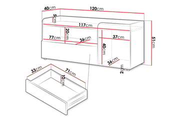 Buhan Tv-bänk 120 cm - Beige/Brun - Möbler - TV- & Mediamöbler - TV bänk & mediabänk