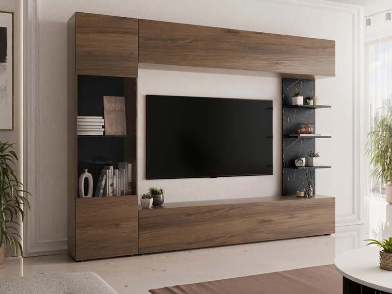 Bunda Tv väggenhet 250 cm - brun - Möbler - TV- & Mediamöbler - TV-möbelset