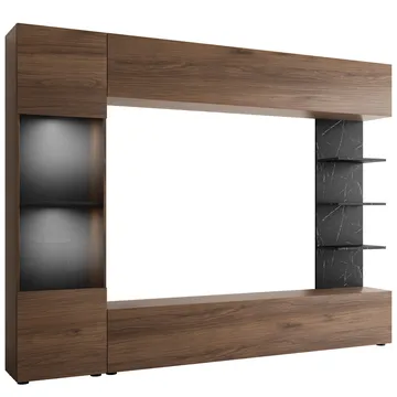 Bunda Tv väggenhet med LED-belysning 250 cm - vit - Möbler - TV- & Mediamöbler - TV-möbelset