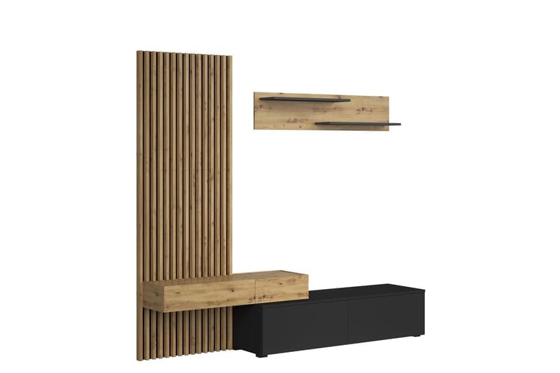 Bunkar Tv-möbelset 210x43 cm - Brun/Svart - Möbler - TV- & Mediamöbler - TV-möbelset