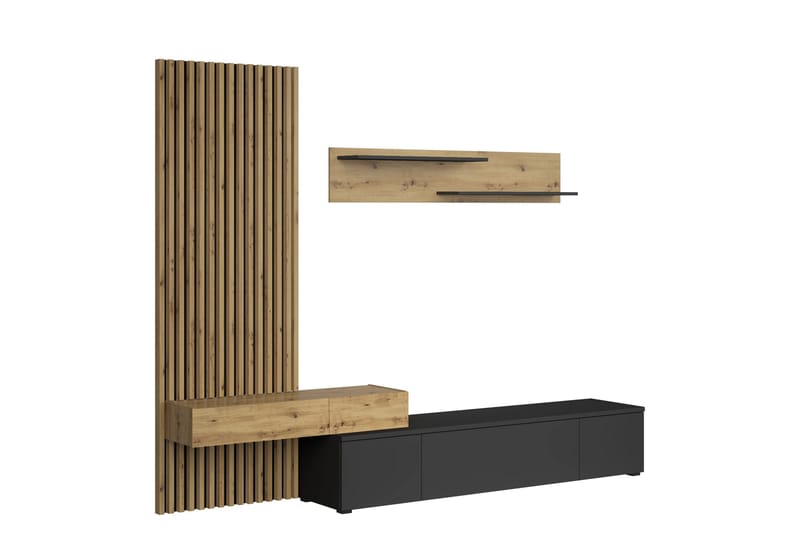 Bunkar Tv-möbelset 250x43 cm - Brun/Svart - Möbler - TV- & Mediamöbler - TV-möbelset