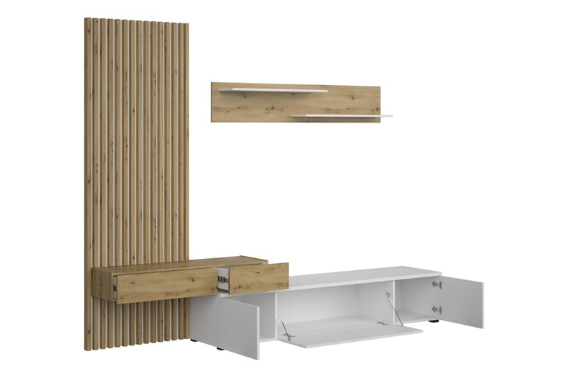 Bunkar Tv-möbelset 250x43 cm - Brun/Svart - Möbler - TV- & Mediamöbler - TV-möbelset