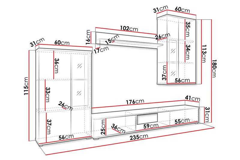 Bunta Tv-möbelset - Brun - Möbler - TV- & Mediamöbler - TV-möbelset