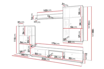 Bunta Tv-möbelset - Vit/Rosa - Möbler - TV- & Mediamöbler - TV-möbelset