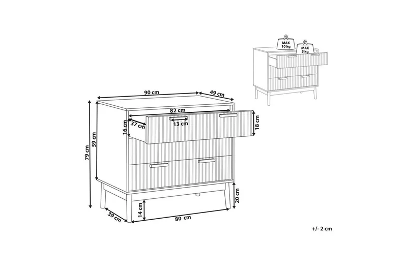 Byrå Lynwood 3 lådor - Förvaring - Förvaringsmöbler - Byrå - Hallbyrå