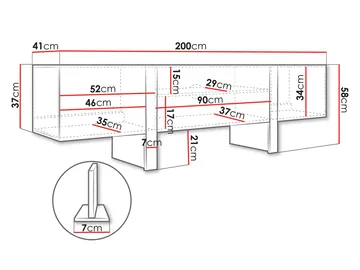 Calvenn Golvstående TV Bänk 200 cm med Förvaring i Målat Trä - Beige - Möbler - TV- & Mediamöbler - TV bänk & mediabänk