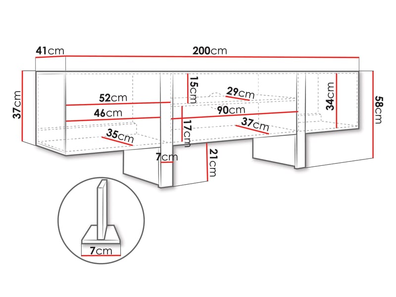 Calvenn Tv-Bänk 200 cm - Möbler - TV- & Mediamöbler - TV-skåp