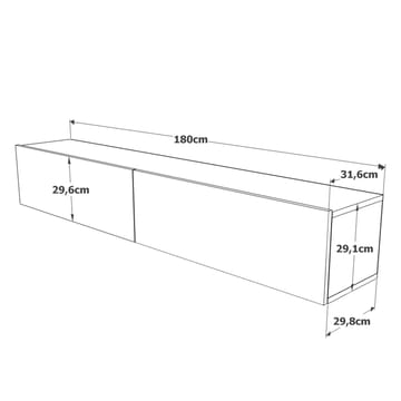 Canto TV-bänk 180x29,6x29,8 cm - Ek - Möbler - TV- & Mediamöbler - TV bänk & mediabänk