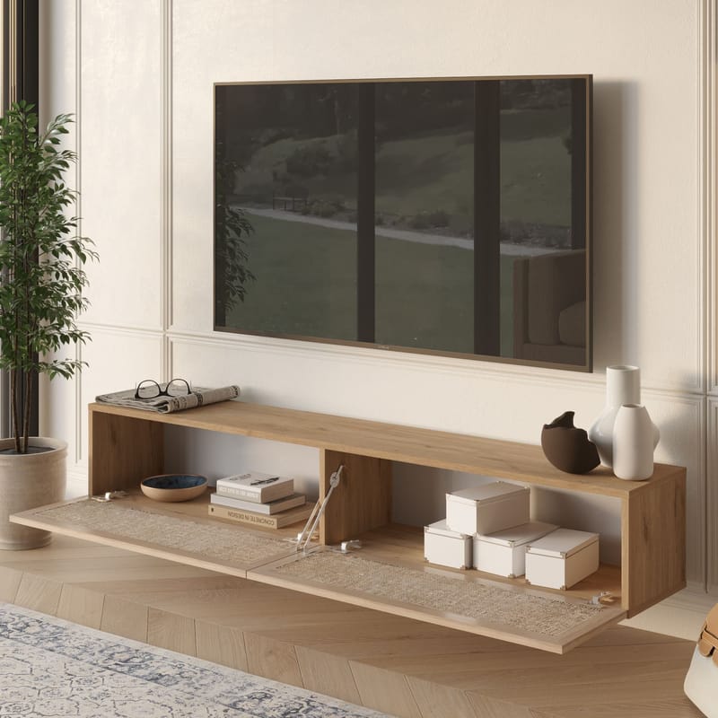 Canto TV-bänk 180x29,6x29,8 cm - Ek - Möbler - TV- & Mediamöbler - TV bänk & mediabänk