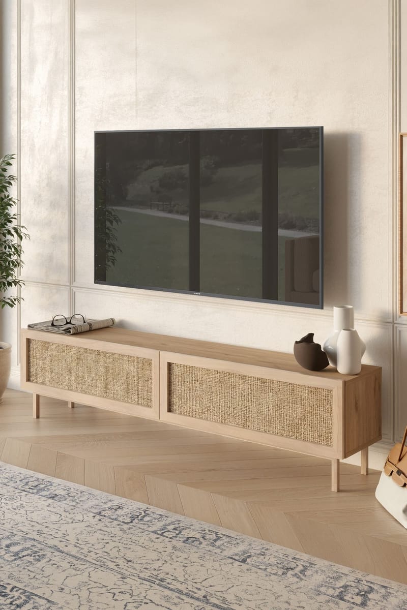 Canto TV-bänk 180x43,3x31,6 cm - Ek - Möbler - TV- & Mediamöbler - TV bänk & mediabänk