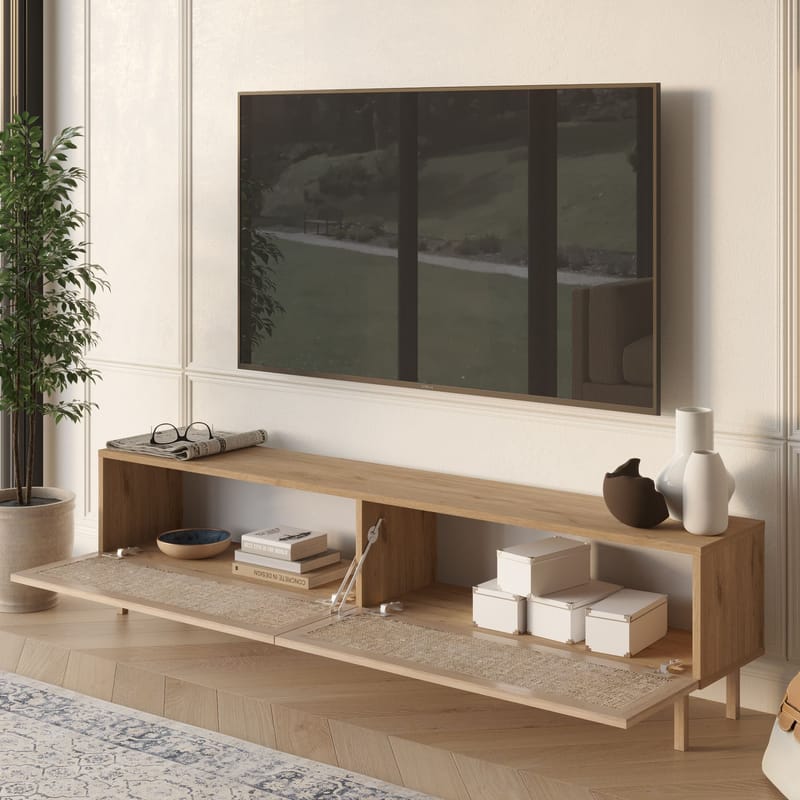Canto TV-bänk 180x43,3x31,6 cm - Ek - Möbler - TV- & Mediamöbler - TV bänk & mediabänk