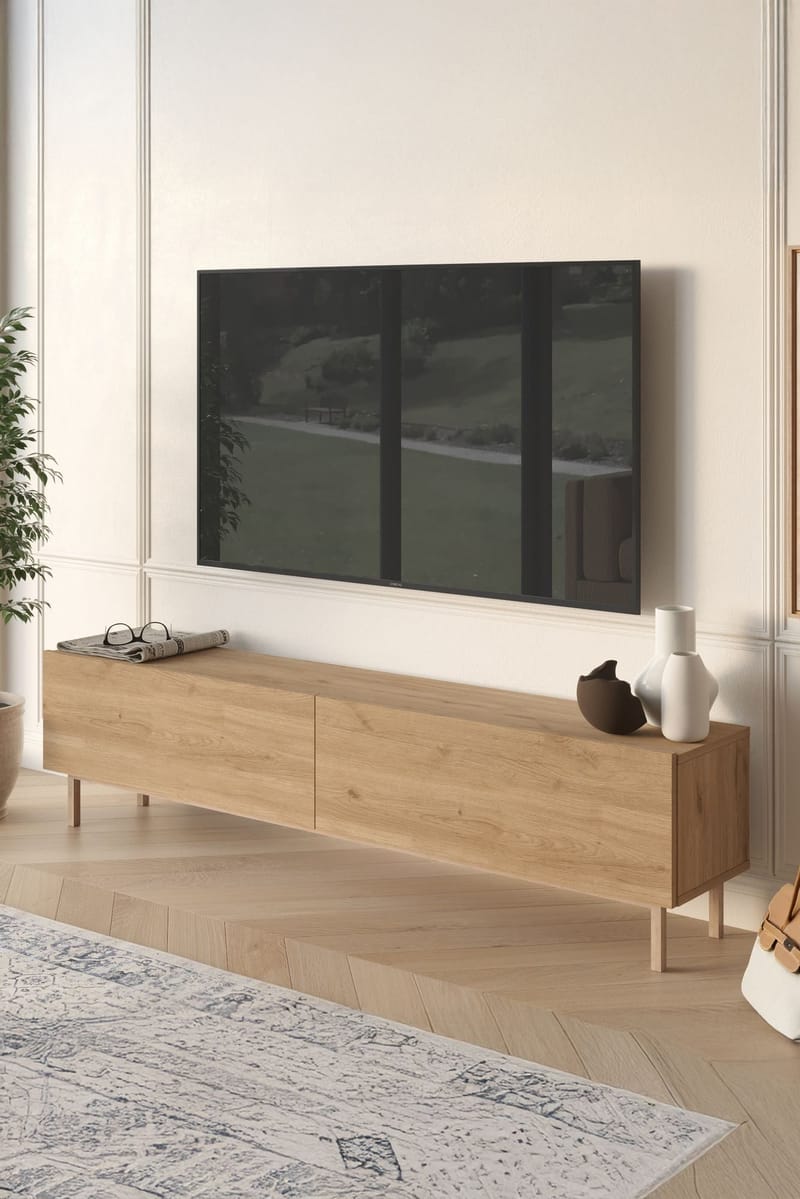 Canto TV-bänk 180x43,3x31,6 cm - Ek - Möbler - TV- & Mediamöbler - TV bänk & mediabänk