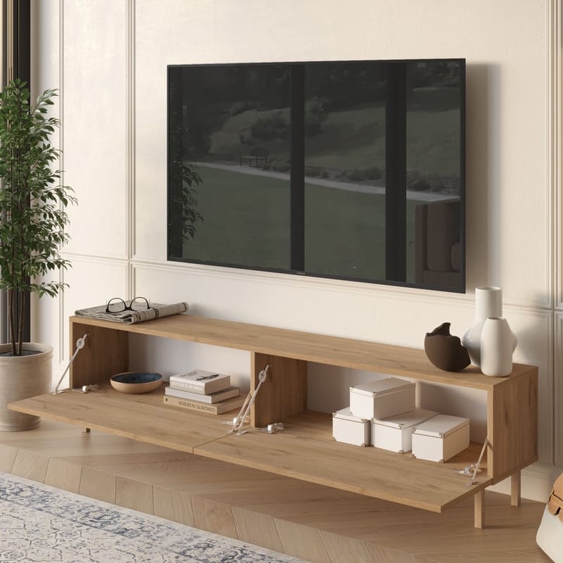 Canto TV-bänk 180x43,3x31,6 cm - Ek - Möbler - TV- & Mediamöbler - TV bänk & mediabänk