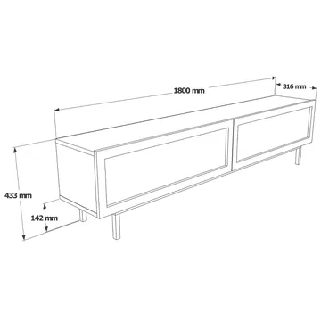 Canto TV-bänk 180x43,3x31,6 cm - Ek - Möbler - TV- & Mediamöbler - TV bänk & mediabänk