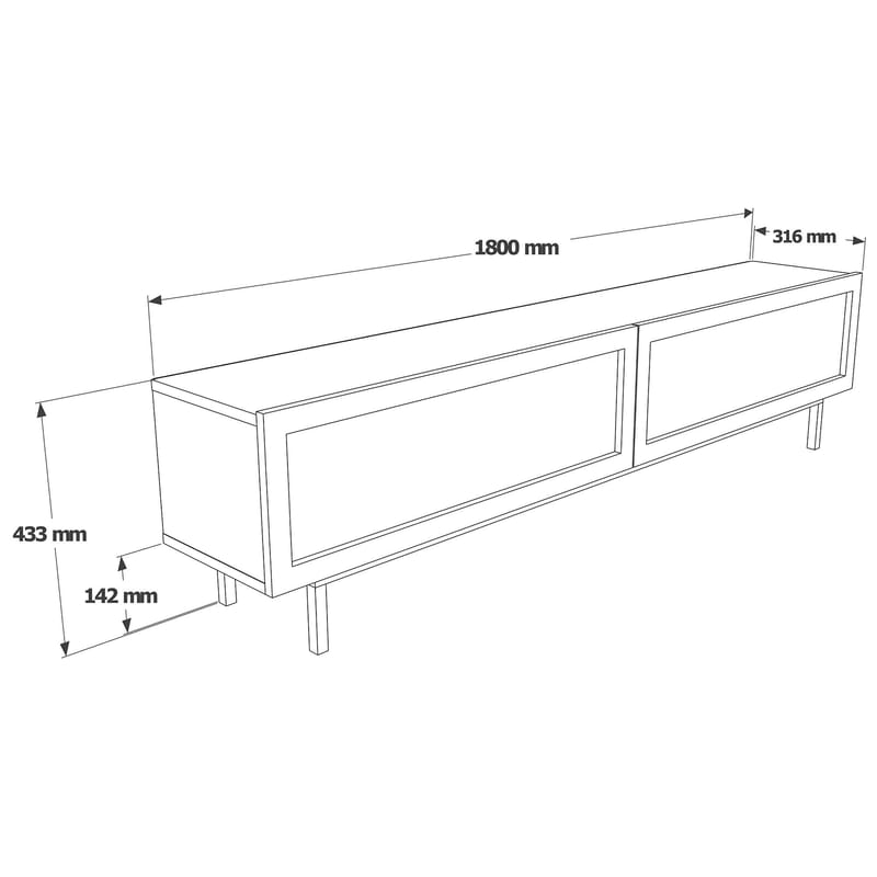 Canto TV-bänk 180x43,3x31,6 cm - Ek - Möbler - TV- & Mediamöbler - TV bänk & mediabänk