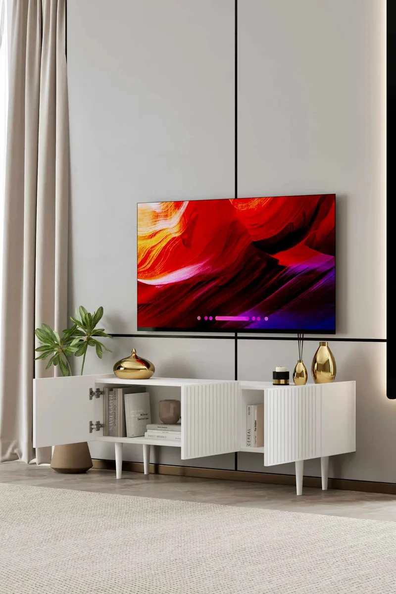 Capella TV-bänk 120x50x29 cm - Vit - Möbler - TV- & Mediamöbler - TV bänk & mediabänk