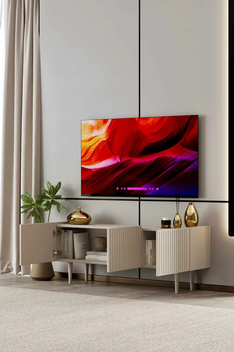 Capella TV-bänk 140x50x29 cm - Sandsten - Möbler - TV- & Mediamöbler - TV bänk & mediabänk