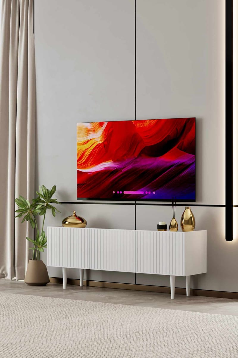 Capella TV-bänk 140x50x29 cm - Vit - Möbler - TV- & Mediamöbler - TV bänk & mediabänk