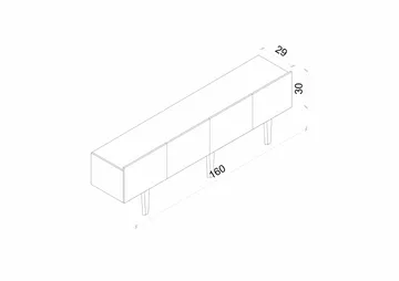 Capella TV-bänk 160x50x29 cm - Vit - Möbler - TV- & Mediamöbler - TV bänk & mediabänk