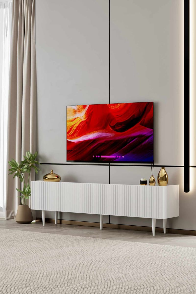 Capella TV-bänk 160x50x29 cm - Vit - Möbler - TV- & Mediamöbler - TV bänk & mediabänk