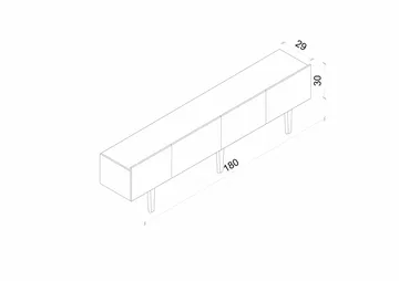 Capella TV-bänk 180x50x29 cm - Vit - Möbler - TV- & Mediamöbler - TV bänk & mediabänk