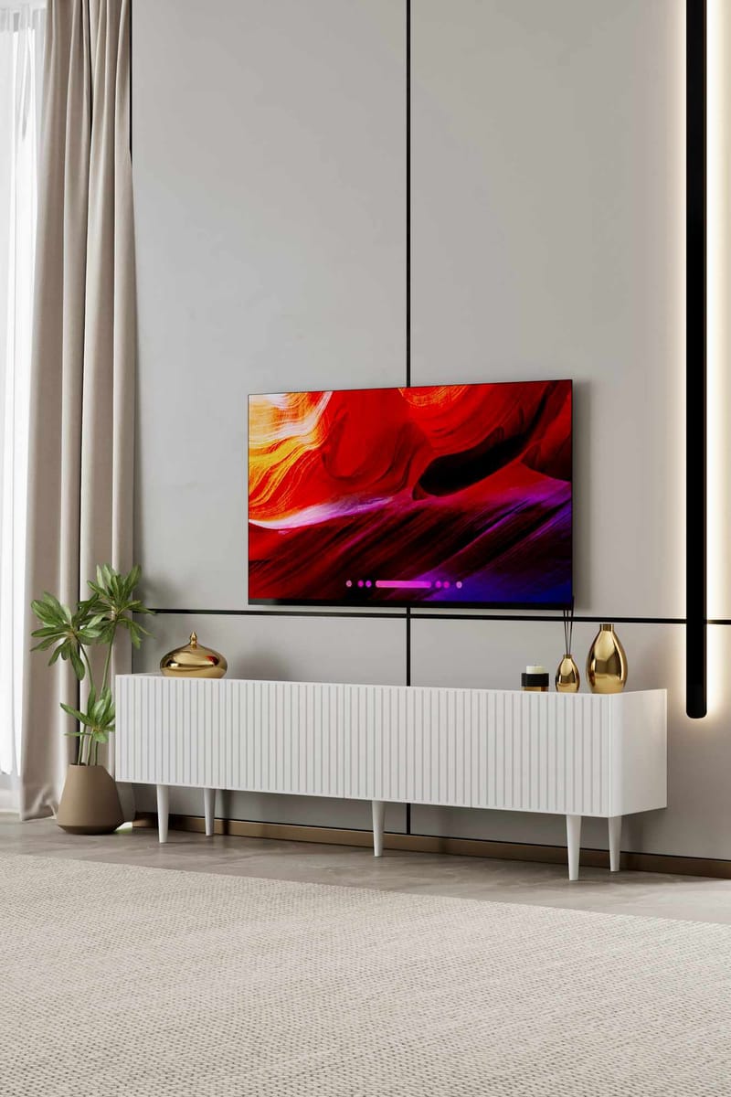 Capella TV-bänk 180x50x29 cm - Vit - Möbler - TV- & Mediamöbler - TV bänk & mediabänk