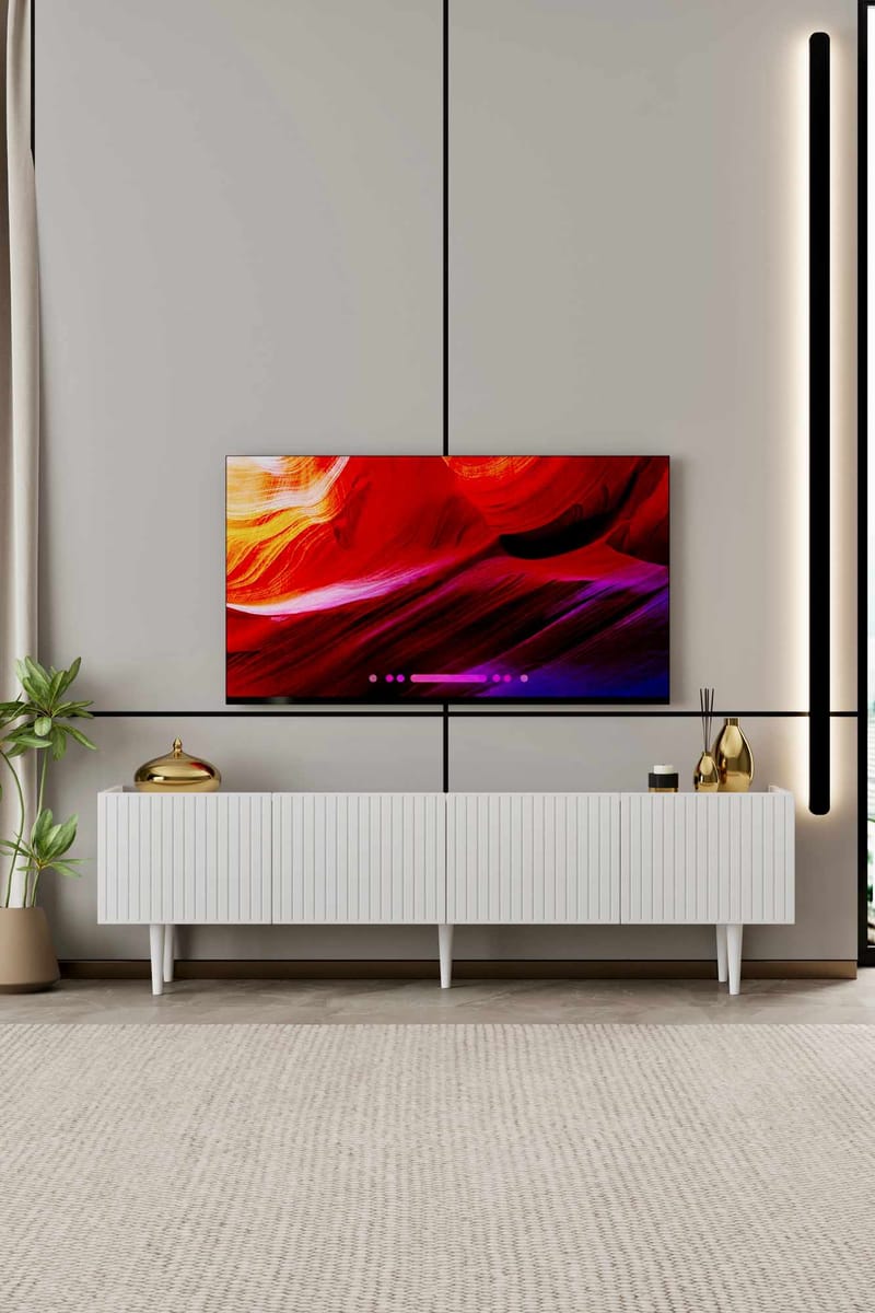 Capella TV-bänk 180x50x29 cm - Vit - Möbler - TV- & Mediamöbler - TV bänk & mediabänk