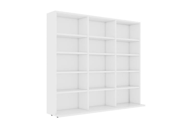 CD-hylla vit 102x23x89,5 cm spånskiva - CD-hylla & DVD-hylla