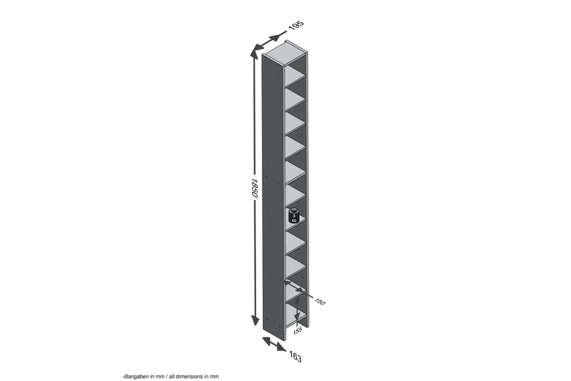 Hallo CD-hylla 20 cm - Betong - Möbler - TV- & Mediamöbler - CD-hylla & DVD-hylla