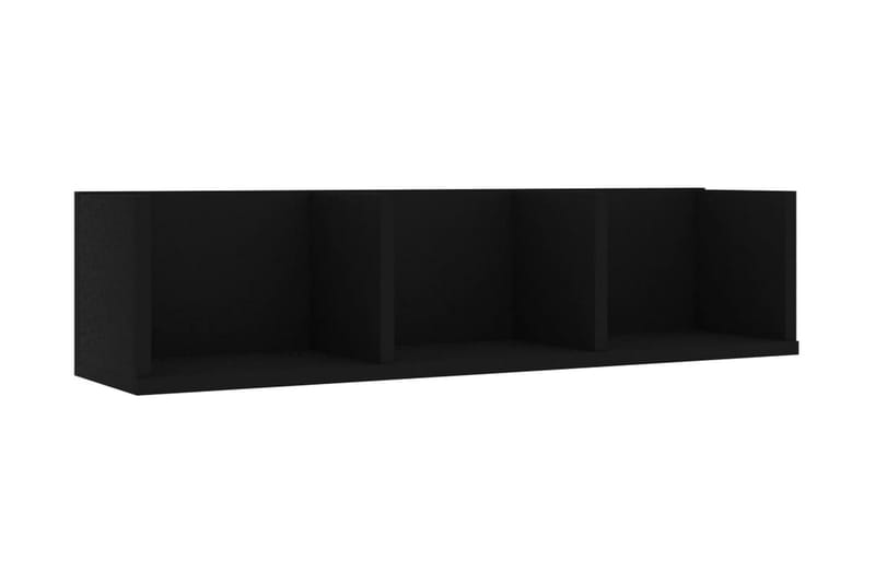 CD-hylla svart 75x18x18 cm spånskiva - Svart - CD-hylla & DVD-hylla