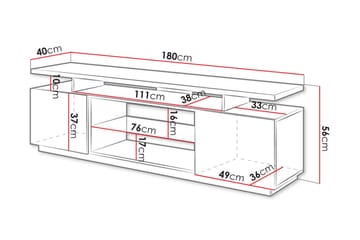 Ceasar Tv-bänk 180 cm - Svart - Möbler - TV- & Mediamöbler - TV bänk & mediabänk